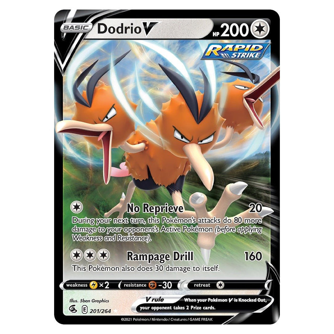 Pokemon - Dodrio V - 201 - Rare Holo V - Fusion Strike - Top CollectiblesPokémon SinglePokémon