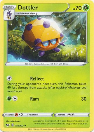 Pokemon - Dottler - 018/202 - Uncommon - Sword &amp; Shield: Base Set Series - Top CollectiblesCollectible CardsPokémon