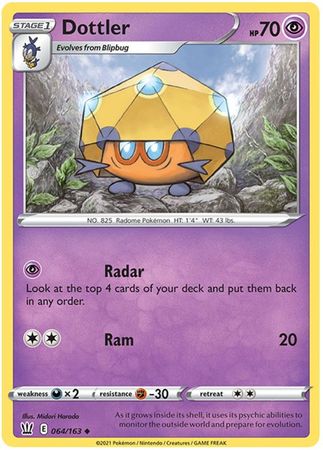 Pokemon - Dottler - 064/163 - Uncommon - Sword &amp; Shield: Battle Styles Singles - Top CollectiblesCollectible CardsPokémon