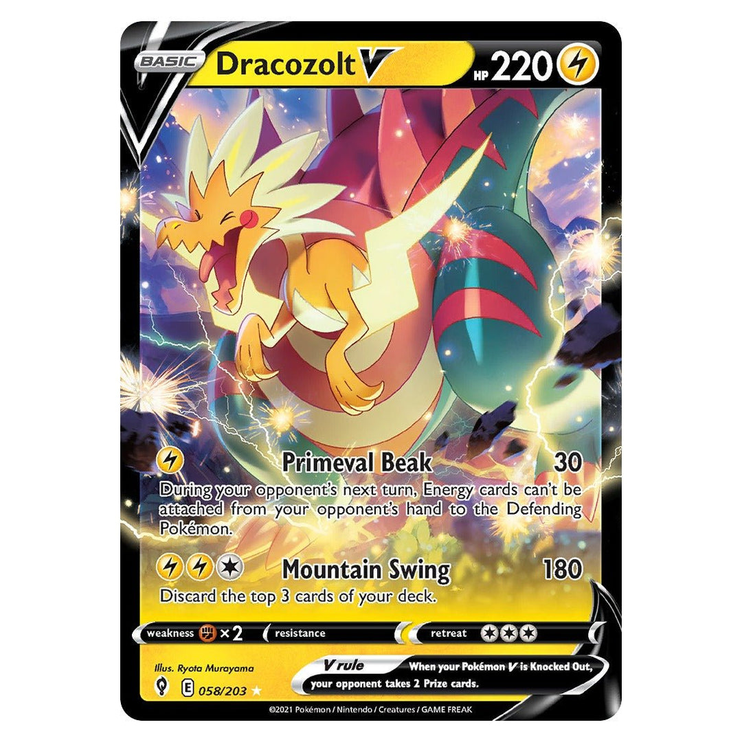 Pokemon - Dracozolt V - 58 - Rare Holo V - Evolving Skies - Top CollectiblesPokémon SinglePokémon