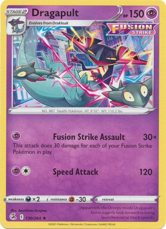 Pokemon - Dragapult - 130/264 - Rare Theme Deck Exclusive - Sword &amp; Shield: Fusion Strike Series - Top CollectiblesCollectible CardsPokémon