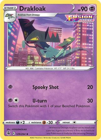 Pokemon - Drakloak - 129/264 - Uncommon - Sword &amp; Shield: Fusion Strike Series - Top CollectiblesCollectible CardsPokémon