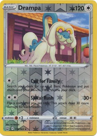 Pokemon - Drampa - 119/163 - Rare Reverse Holo - Sword & Shield: Battle Styles Singles - Top CollectiblesCollectible CardsPokémon