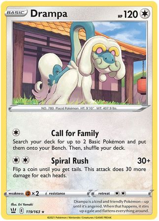 Pokemon - Drampa - 119/163 - Rare - Sword &amp; Shield: Battle Styles Singles - Top CollectiblesCollectible CardsPokémon