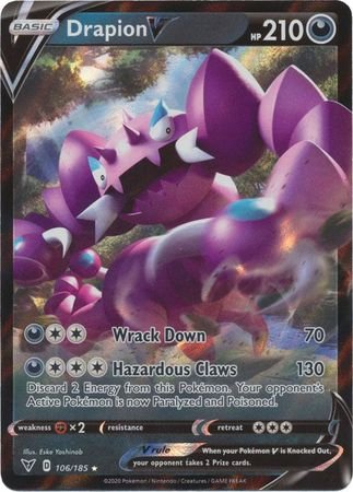 Pokemon - Drapion V - 106/185 - Ultra Rare - Sword & Shield: Vivid Voltage Series - Top CollectiblesCollectible CardsPokémon