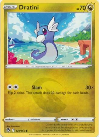 Pokemon - Dratini - 129/195 - Common - Sword & Shield: Silver Tempest Series - Top CollectiblesCollectible CardsPokémon