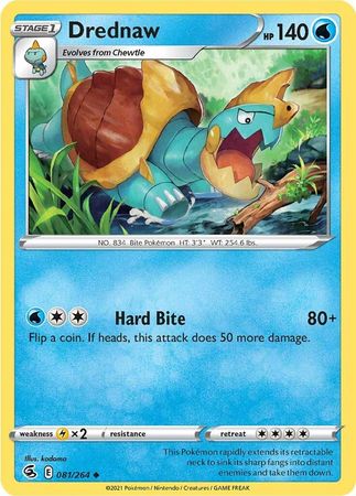 Pokemon - Drednaw - 081/264 - Uncommon - Sword & Shield: Fusion Strike Series - Top CollectiblesCollectible CardsPokémon