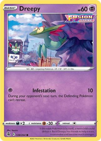 Pokemon - Dreepy - 128/264 - Common - Sword &amp; Shield: Fusion Strike Series - Top CollectiblesCollectible CardsPokémon