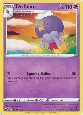 Pokemon - Drifblim - 064/189 - Uncommon - Sword &amp; Shield: Astral Radiance Series - Top CollectiblesCollectible CardsPokémon