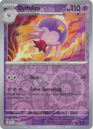 Pokemon - Drifblim - 090/198 - Uncommon Reverse Holo - Scarlet & Violet (Base Set) Series - Top CollectiblesCollectible CardsPokémon