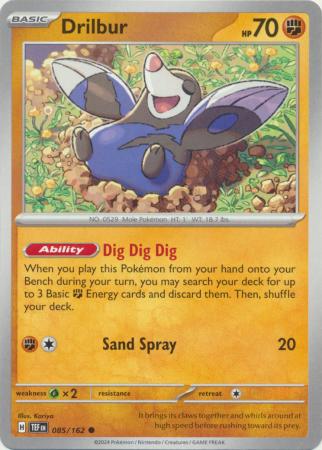 Pokemon - Drilbur - 085/162 - Common - Scarlet &amp; Violet: Temporal Forces Singles - Top CollectiblesCollectible CardsPokémon