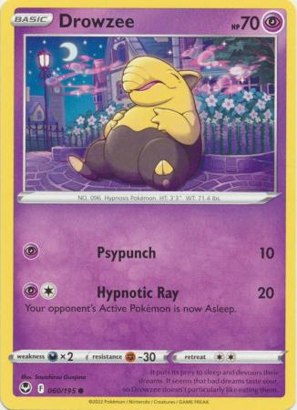 Pokemon - Drowzee - 060/195 - Common - Sword &amp; Shield: Silver Tempest Series - Top CollectiblesCollectible CardsPokémon