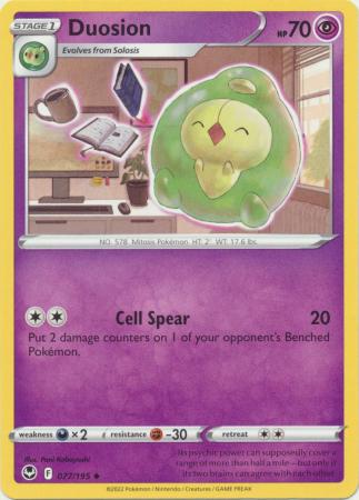 Pokemon - Duosion - 077/195 - Uncommon - Sword &amp; Shield: Silver Tempest Series - Top CollectiblesCollectible CardsPokémon