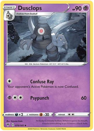 Pokemon - Dusclops - 070/185 - Uncommon - Sword & Shield: Vivid Voltage Series - Top CollectiblesCollectible CardsPokémon