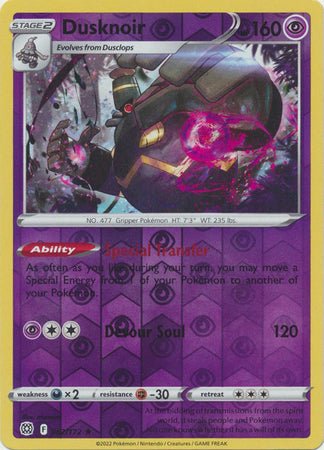 Pokemon - Dusknoir - 062/172 - Holo Rare Reverse Holo - Sword &amp; Shield: Brilliant Stars Series - Top CollectiblesCollectible CardsPokémon