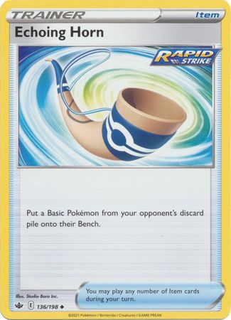 Pokemon - Echoing Horn - 136/198 - Uncommon - Sword &amp; Shield: Chilling Reign Series - Top CollectiblesCollectible CardsPokémon