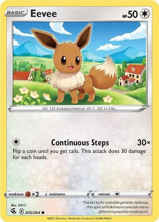 Pokemon - Eevee - 205/264 - Common - Sword & Shield: Fusion Strike Series - Top CollectiblesCollectible CardsPokémon