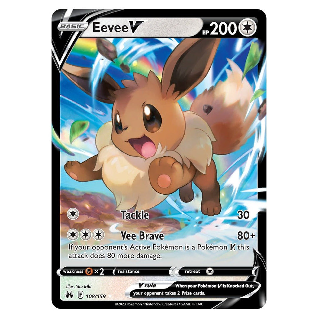 Pokemon - Eevee V - 108 - Rare Holo V - Crown Zenith - Top CollectiblesPokémon SinglePokémon