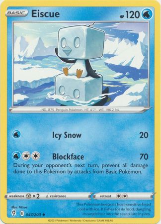 Pokemon - Eiscue - 047/203 - Uncommon - Sword &amp; Shield: Evolving Skies Series - Top CollectiblesCollectible CardsPokémon
