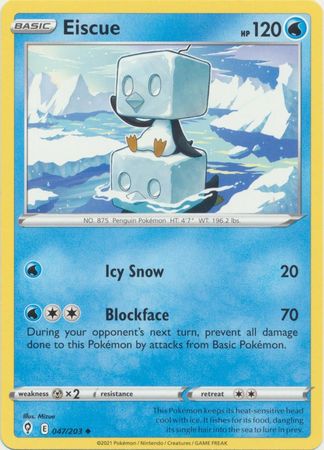 Pokemon - Eiscue - 047/203 - Uncommon - Sword & Shield: Evolving Skies Series - Top CollectiblesCollectible CardsPokémon