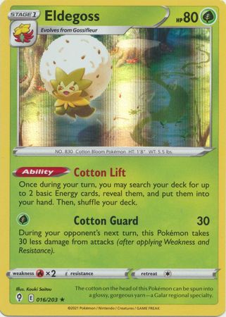 Pokemon - Eldegoss - 016/203 - Holo Rare - Sword & Shield: Evolving Skies Series - Top CollectiblesCollectible CardsPokémon