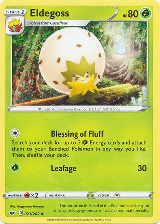 Pokemon - Eldegoss - 021/202 - Uncommon - Sword &amp; Shield: Base Set Series - Top CollectiblesCollectible CardsPokémon