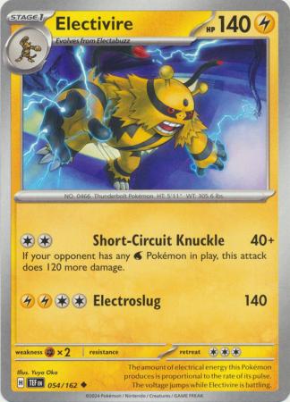 Pokemon - Electivire - 054/162 - Uncommon - Scarlet &amp; Violet: Temporal Forces Singles - Top CollectiblesCollectible CardsPokémon