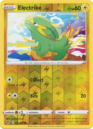 Pokemon - Electrike - 051/185 - Common Reverse Holo - Sword & Shield: Vivid Voltage Series - Top CollectiblesCollectible CardsPokémon