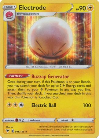 Pokemon - Electrode - 046/185 - Holo Rare - Sword & Shield: Vivid Voltage Series - Top CollectiblesCollectible CardsPokémon