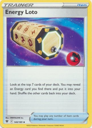 Pokemon - Energy Loto - 140/189 - Uncommon - Sword &amp; Shield: Astral Radiance Series - Top CollectiblesCollectible CardsPokémon