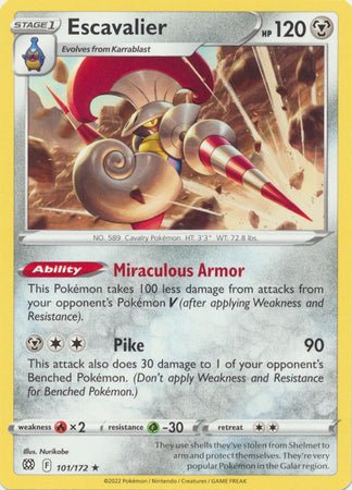 Pokemon - Escavalier - 101/172 - Rare - Sword &amp; Shield: Brilliant Stars Series - Top CollectiblesCollectible CardsPokémon