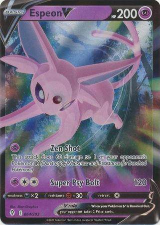 Pokemon - Espeon V - 064/203 - Ultra Rare - Sword &amp; Shield: Evolving Skies Series - Top CollectiblesCollectible CardsPokémon