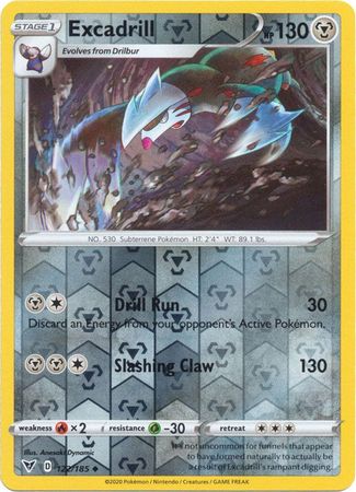 Pokemon - Excadrill - 122/185 - Uncommon Reverse Holo - Sword & Shield: Vivid Voltage Series - Top CollectiblesCollectible CardsPokémon