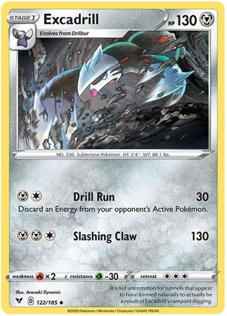 Pokemon - Excadrill - 122/185 - Uncommon - Sword & Shield: Vivid Voltage Series - Top CollectiblesCollectible CardsPokémon