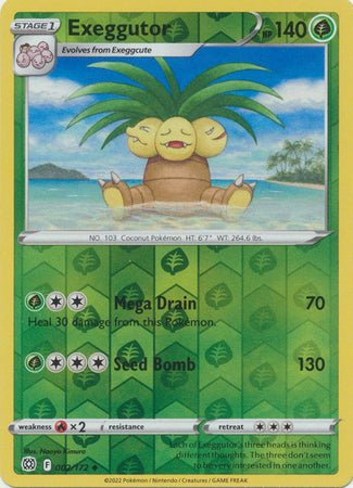 Pokemon - Exeggutor - 002/172 - Uncommon Reverse Holo - Sword & Shield: Brilliant Stars Series - Top CollectiblesCollectible CardsPokémon