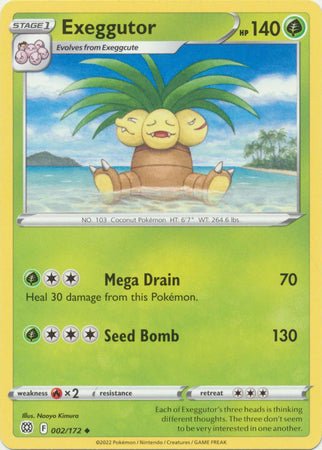 Pokemon - Exeggutor - 002/172 - Uncommon - Sword &amp; Shield: Brilliant Stars Series - Top CollectiblesCollectible CardsPokémon