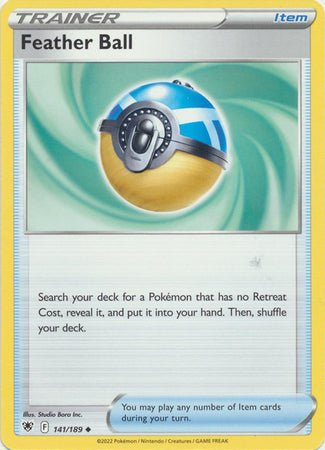 Pokemon - Feather Ball - 141/189 - Uncommon - Sword &amp; Shield: Astral Radiance Series - Top CollectiblesCollectible CardsPokémon