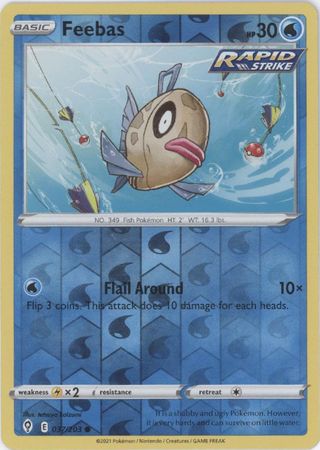 Pokemon - Feebas - 037/203 - Common Reverse Holo - Sword &amp; Shield: Evolving Skies Series - Top CollectiblesCollectible CardsPokémon