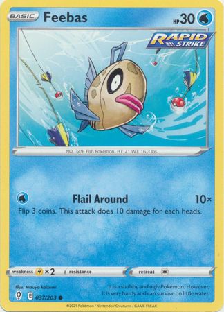Pokemon - Feebas - 037/203 - Common - Sword &amp; Shield: Evolving Skies Series - Top CollectiblesCollectible CardsPokémon