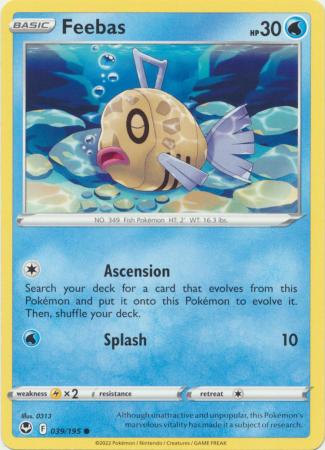 Pokemon - Feebas - 039/195 - Common - Sword &amp; Shield: Silver Tempest Series - Top CollectiblesCollectible CardsPokémon