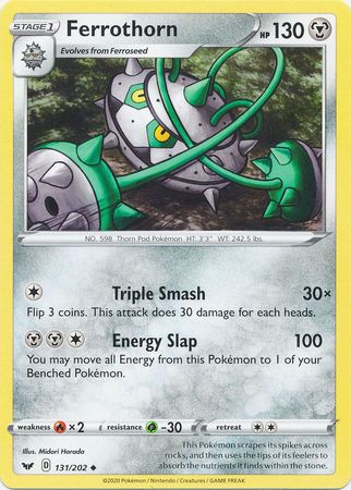 Pokemon - Ferrothorn - 131/202 - Uncommon - Sword &amp; Shield: Base Set Series - Top CollectiblesCollectible CardsPokémon