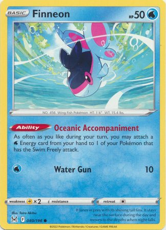 Pokemon - Finneon - 040/196 - Common - Sword &amp; Shield: Lost Origin Series - Top CollectiblesCollectible CardsPokémon