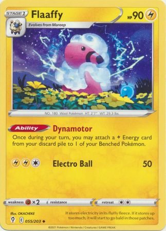 Pokemon - Flaaffy - 055/203 - Uncommon - Sword &amp; Shield: Evolving Skies Series - Top CollectiblesCollectible CardsPokémon