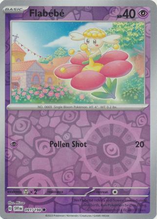 Pokemon - Flabebe - 091/198 - Common Reverse Holo - Scarlet & Violet (Base Set) Series - Top CollectiblesCollectible CardsPokémon