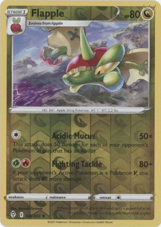 Pokemon - Flapple - 120/203 - Rare Reverse Holo - Sword &amp; Shield: Evolving Skies Series - Top CollectiblesCollectible CardsPokémon