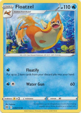 Pokemon - Floatzel - 039/172 - Uncommon - Sword &amp; Shield: Brilliant Stars Series - Top CollectiblesCollectible CardsPokémon