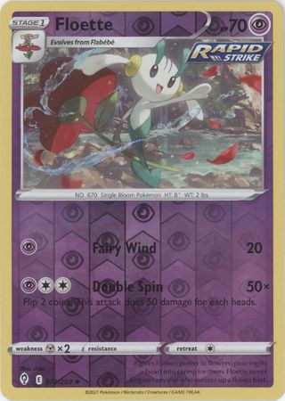 Pokemon - Floette - 072/203 - Uncommon Reverse Holo - Sword &amp; Shield: Evolving Skies Series - Top CollectiblesCollectible CardsPokémon
