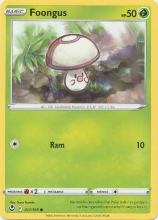 Pokemon - Foongus - 011/195 - Common - Sword &amp; Shield: Silver Tempest Series - Top CollectiblesCollectible CardsPokémon