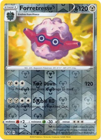 Pokemon - Forretress - 114/185 - Rare Reverse Holo - Sword & Shield: Vivid Voltage Series - Top CollectiblesCollectible CardsPokémon