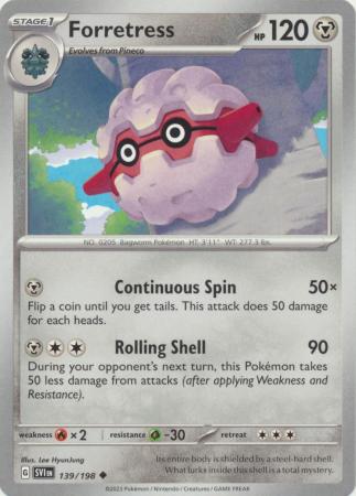 Pokemon - Forretress - 139/198 - Uncommon - Scarlet &amp; Violet (Base Set) Series - Top CollectiblesCollectible CardsPokémon
